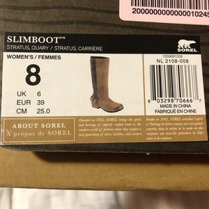 Sorel Slimboot in Stratus/Quary, size: 8